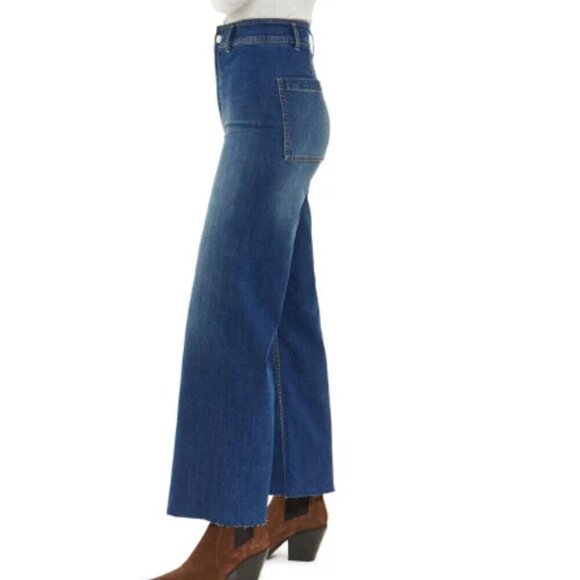 Articles of Society Carine High Rise Wide Leg Relaxed Fit Raw Hem Jeans Size 26 - Picture 4 of 13